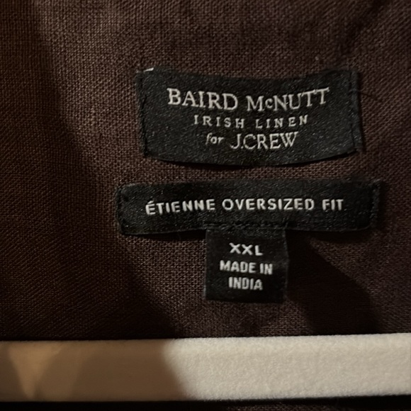 Baird McNutt Irish Linen for J. Crew dark brown shirt - Picture 3 of 7
